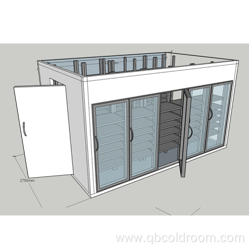 Supermarket Cold Storage Room with Glass door